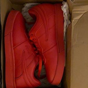 Youth size 5 brand new in the box all red FILAs
